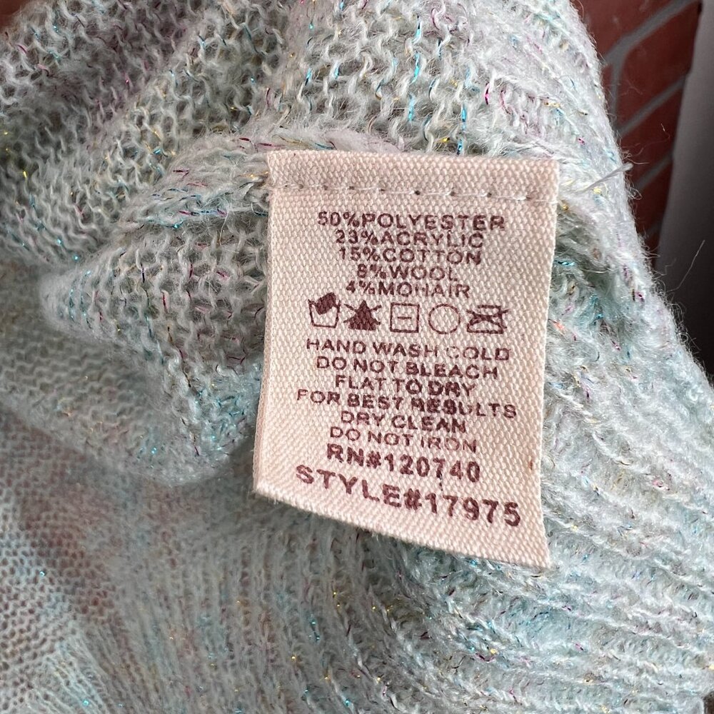 π Light Green Sheer Knit Cardigan - Size Small - Picture 9 of 13